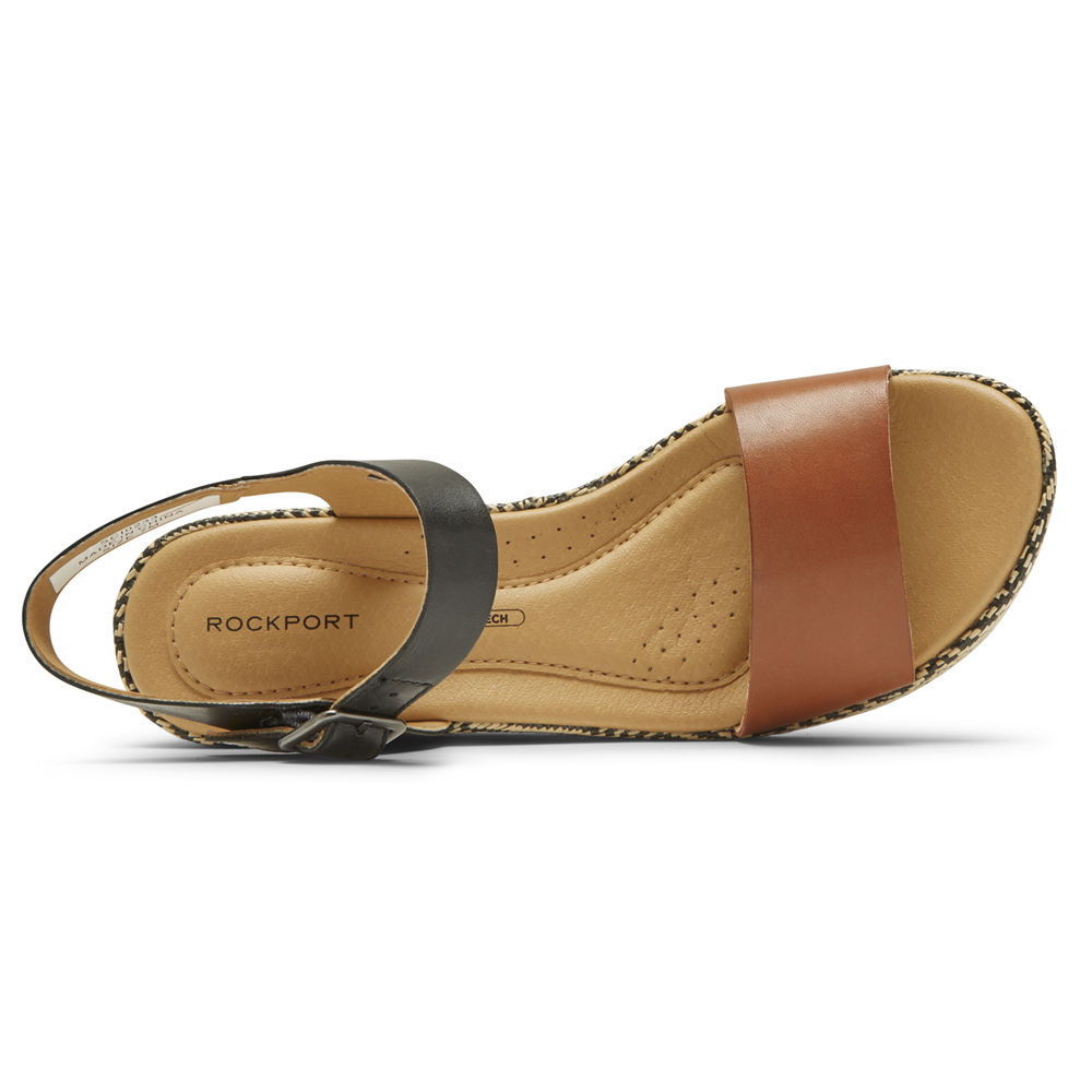 Rockport Sandaler Dame Svartbrune - Lyla Ankle-Strap - FEKM23074
